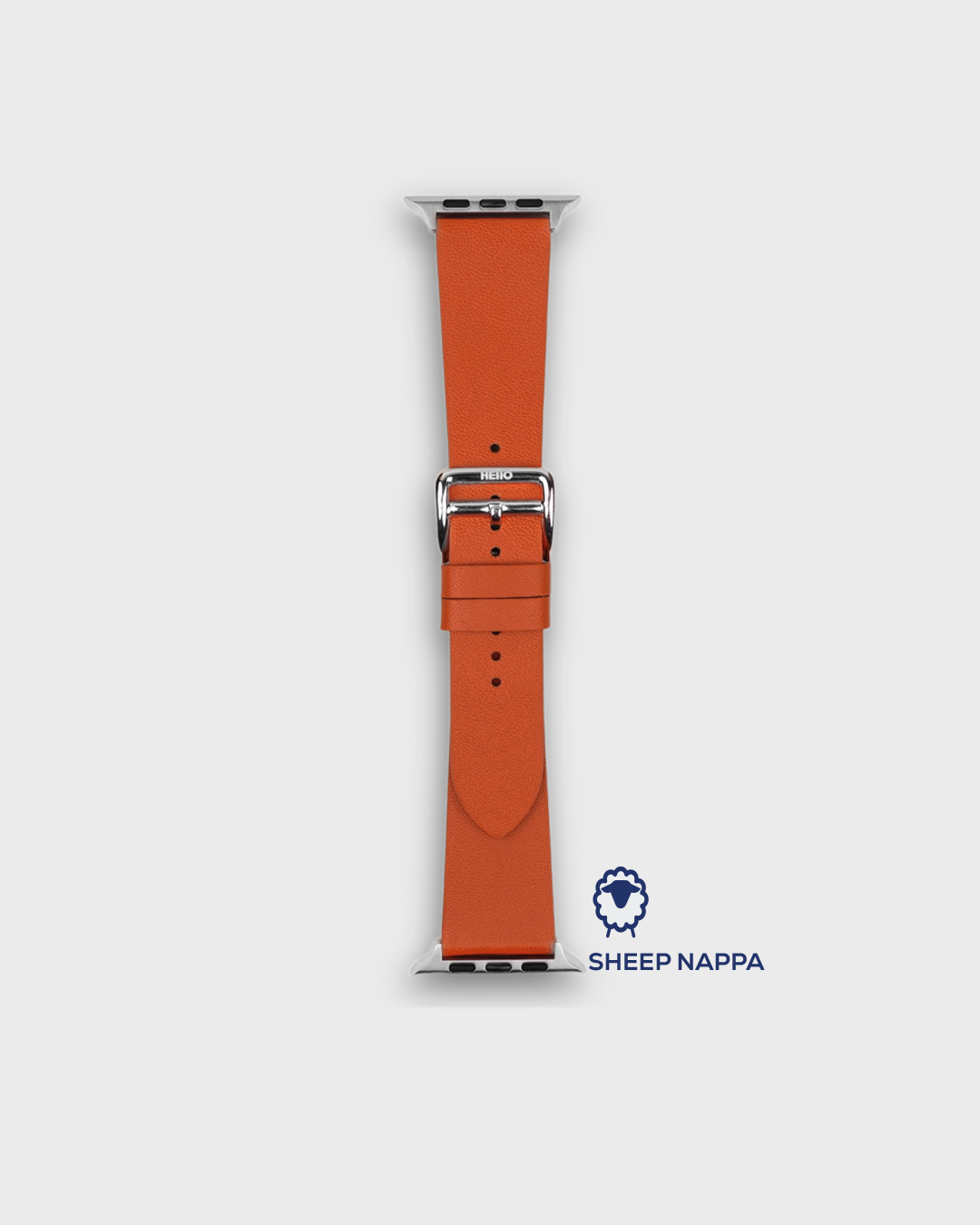 Carrot Orange__Orange Apple Watch Strap in leather