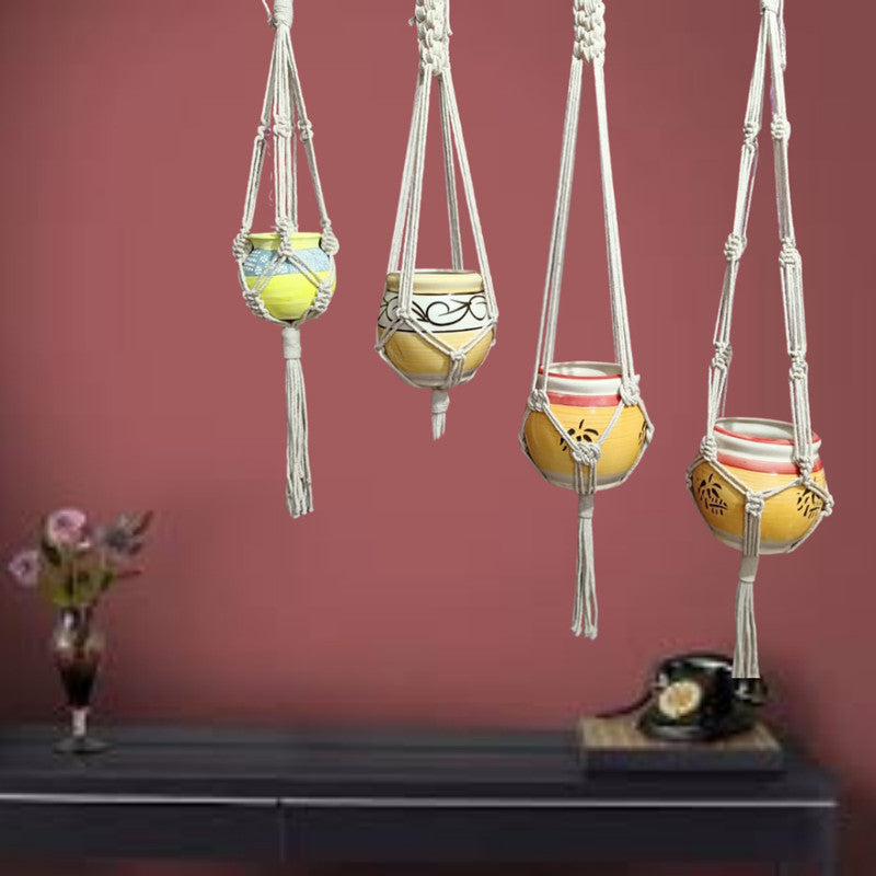 Macrame Hangers – Off White – Set of 4 – Indiehaat  