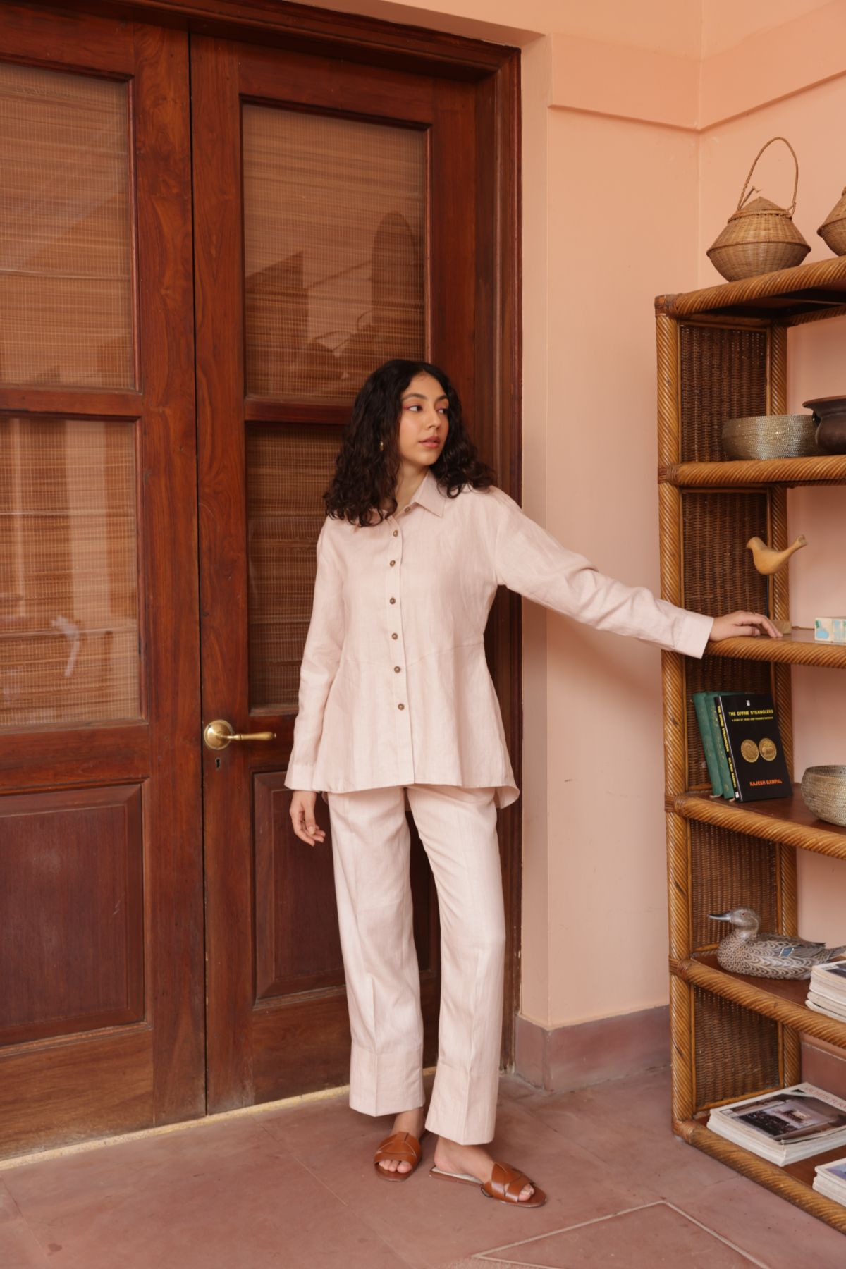 100% Hemp Straight Pants - Beige