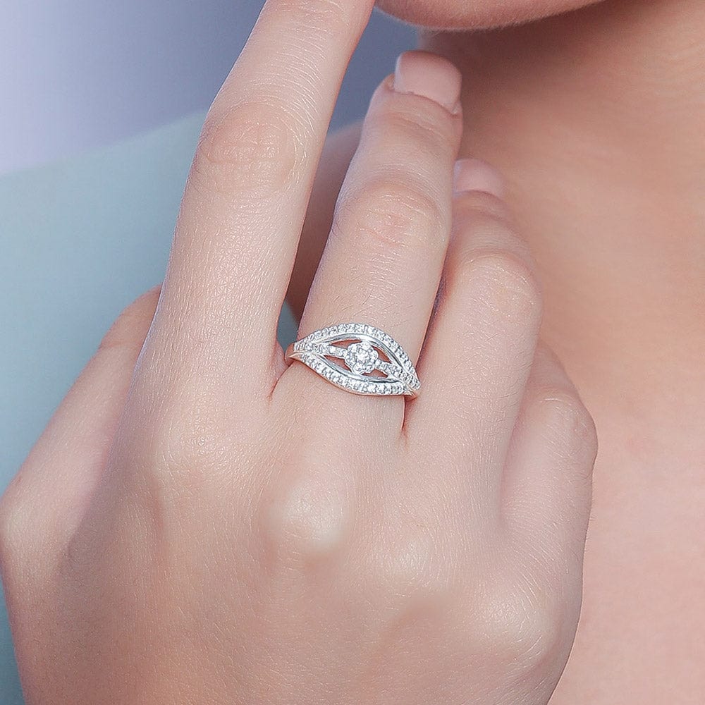 92.5 silver zircon radiant ring