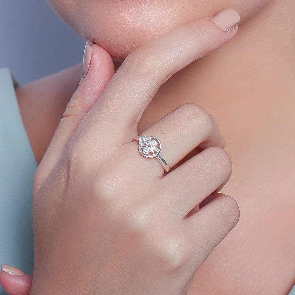 92.5 silver zircon luna twist ring