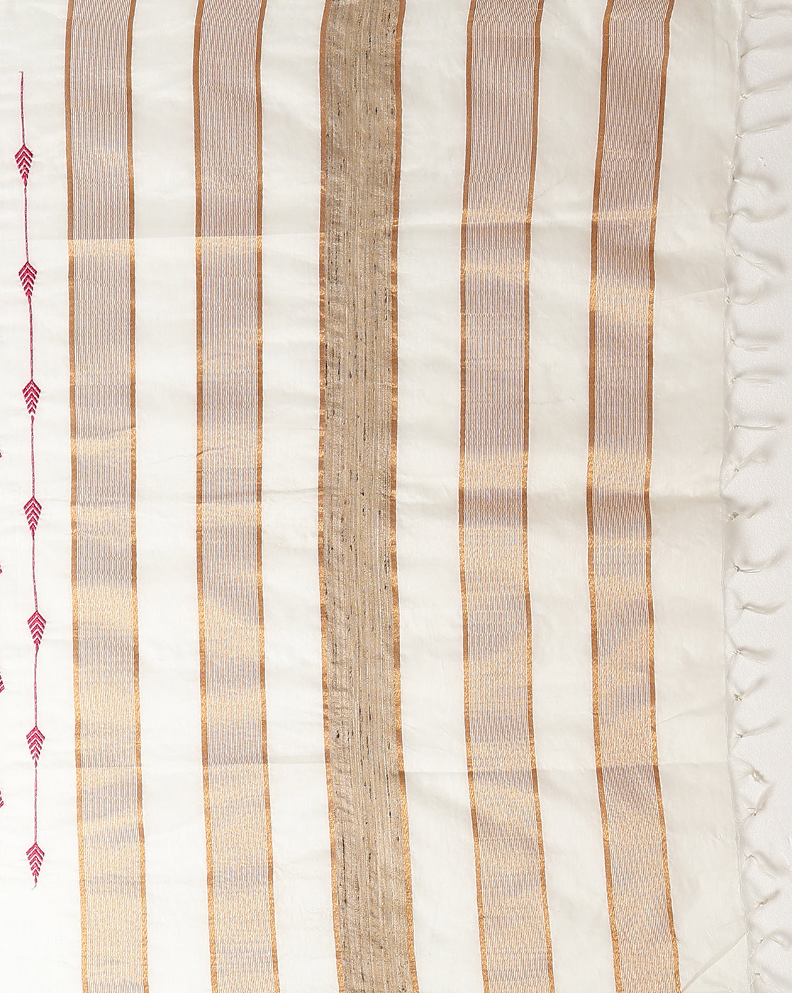 Dazzling Eri Tussar Silk Embroidered Cream Saree