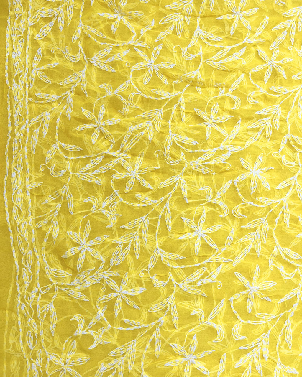 Tepchi Handwork Georgette Work Yellow Saree