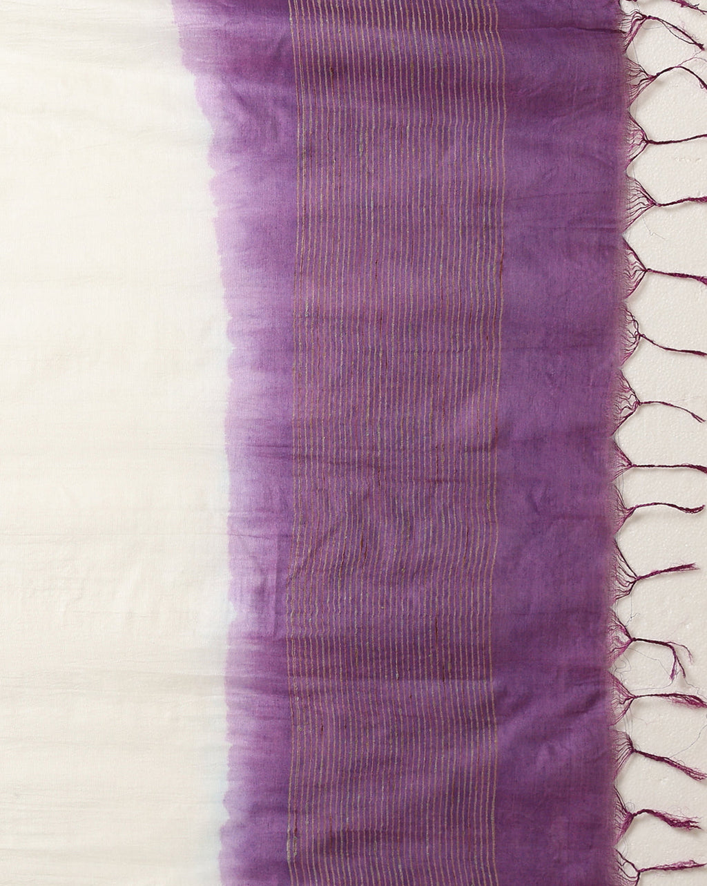 Handdyed Katan Silk Beige & Violet Contrast Suit