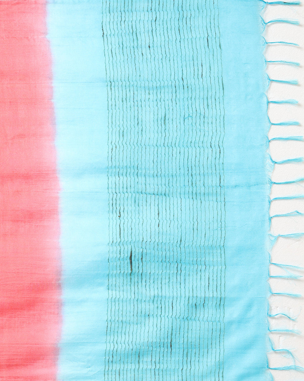 Handdyed Katan Silk Blue & Red Contrast Suit