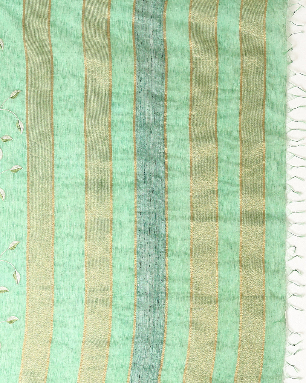 Alluring Eri Tussar Silk Embroidered Green Saree