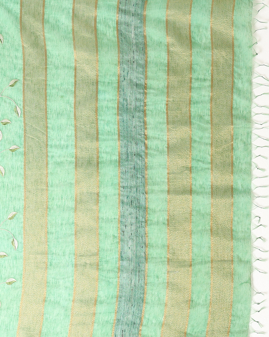 Alluring Eri Tussar Silk Embroidered Green Saree