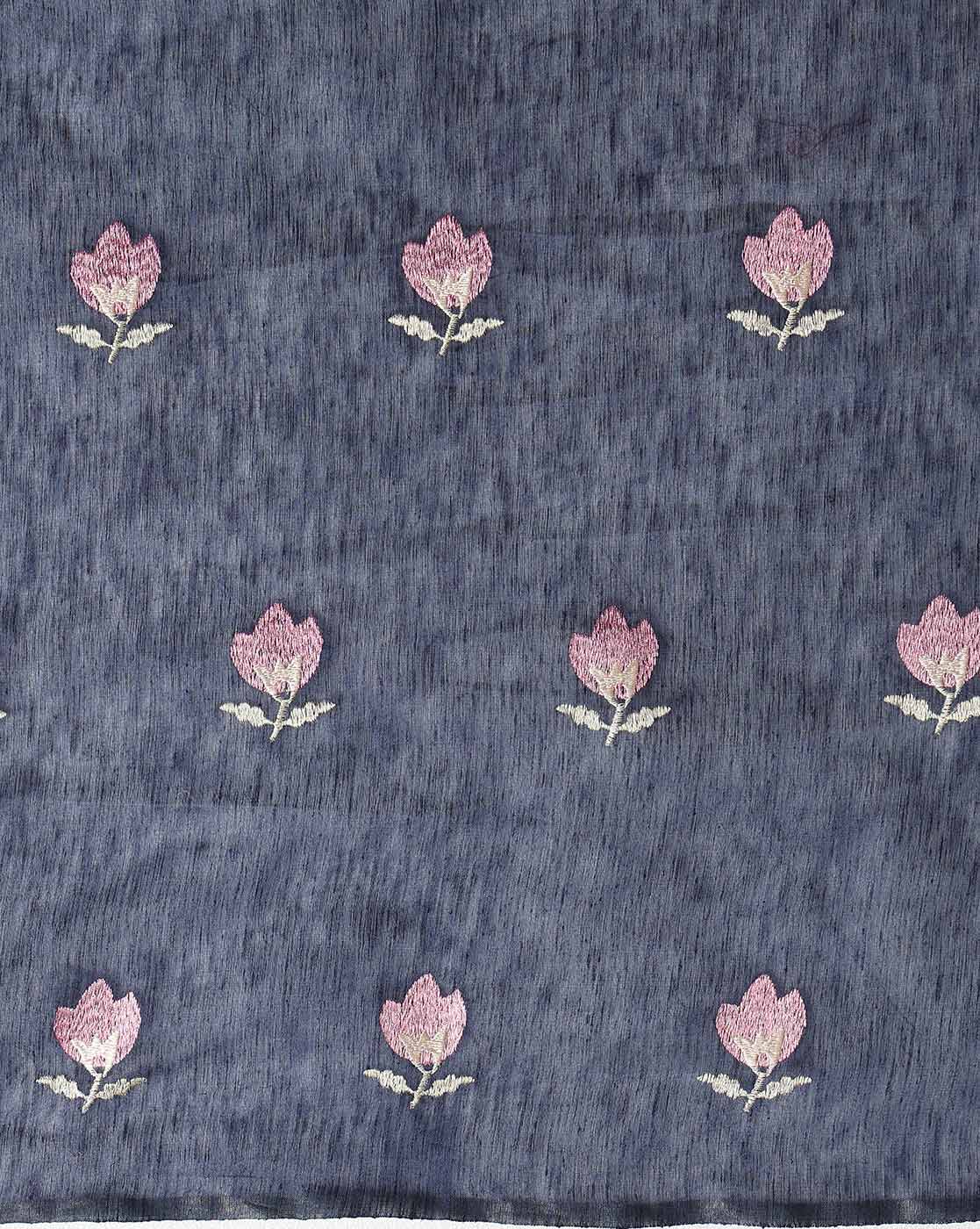 Adorable Eri Tussar Silk Embroidered Blue Saree