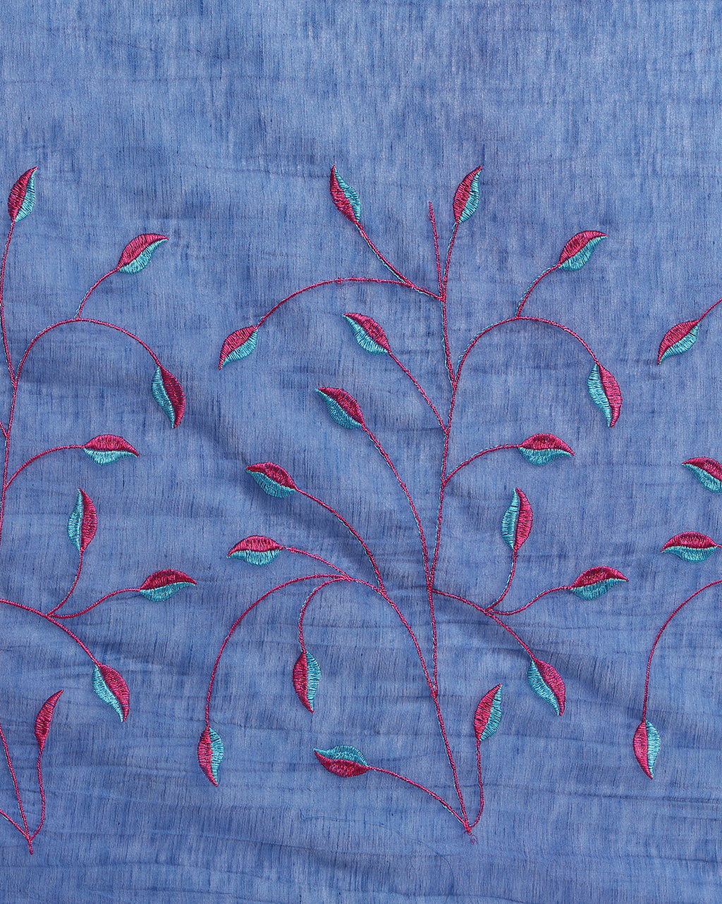 Stunning Eri Tussar Silk Embroidered Purple Saree