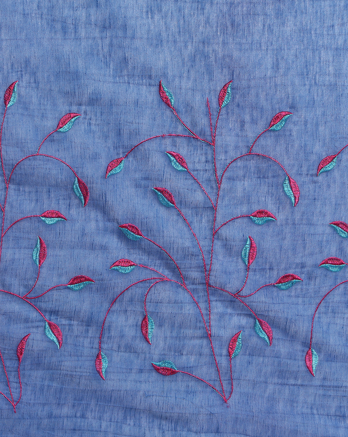Stunning Eri Tussar Silk Embroidered Purple Saree
