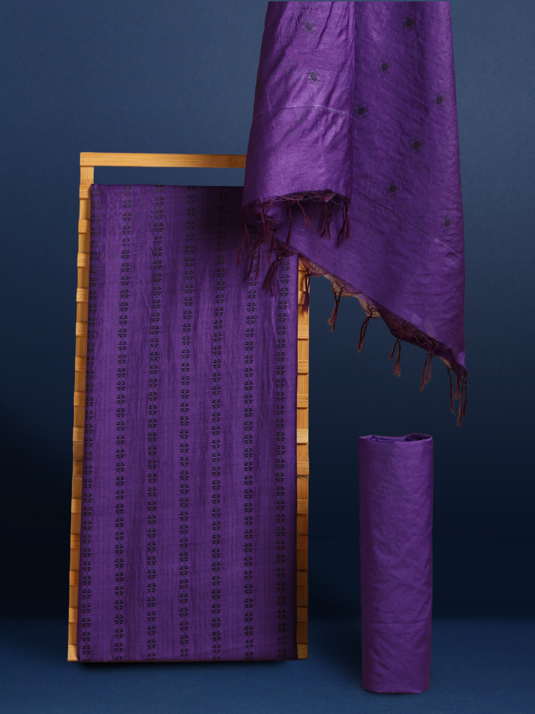 Katan Silk Resplendent Handcrafted Purple Suit