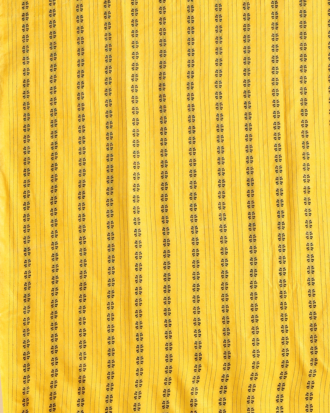 Katan Silk Expressive Handcrafted Yellow Suit