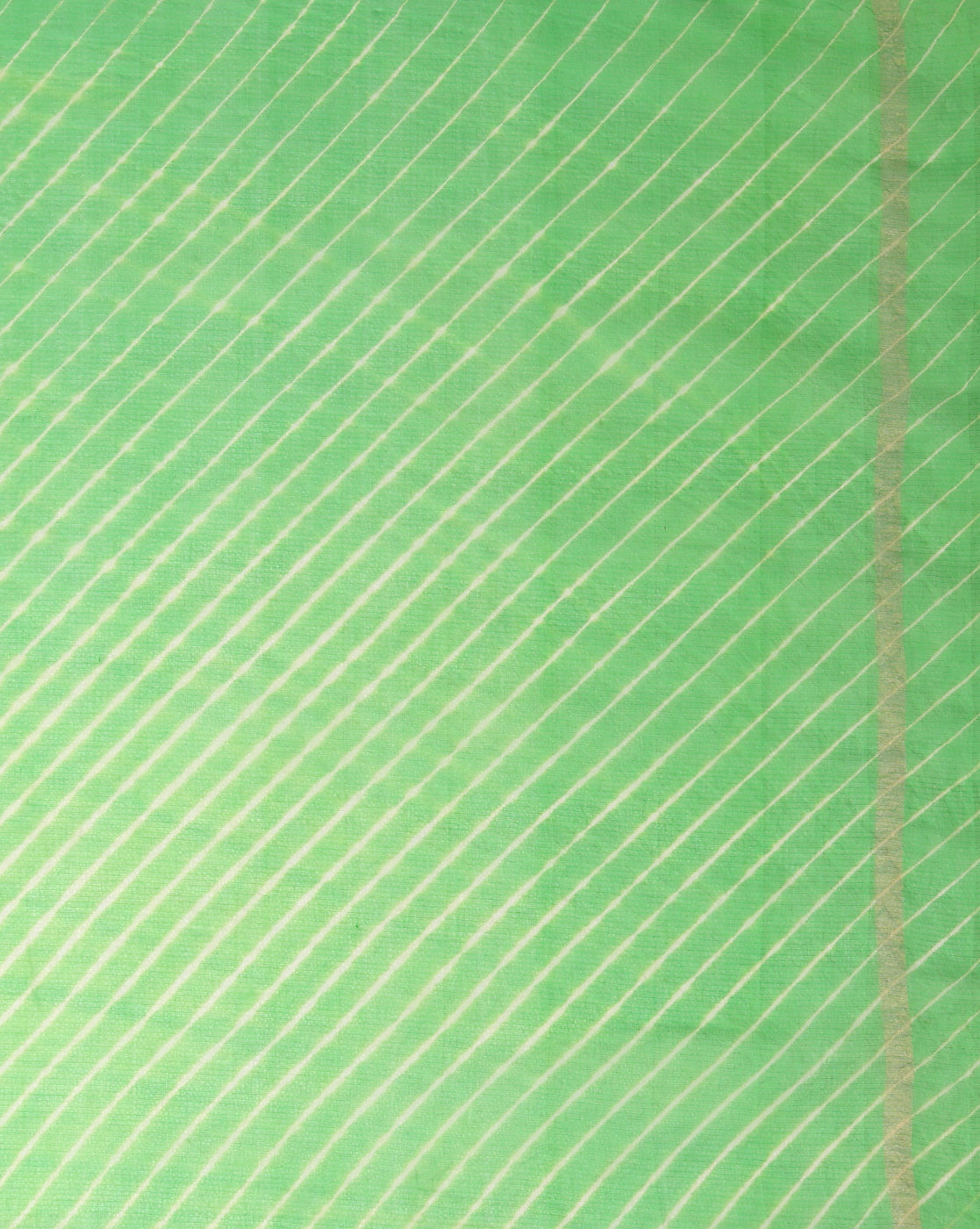 Lehariya Pure Silk Kota Doria Leaf Green Saree Handcrafted