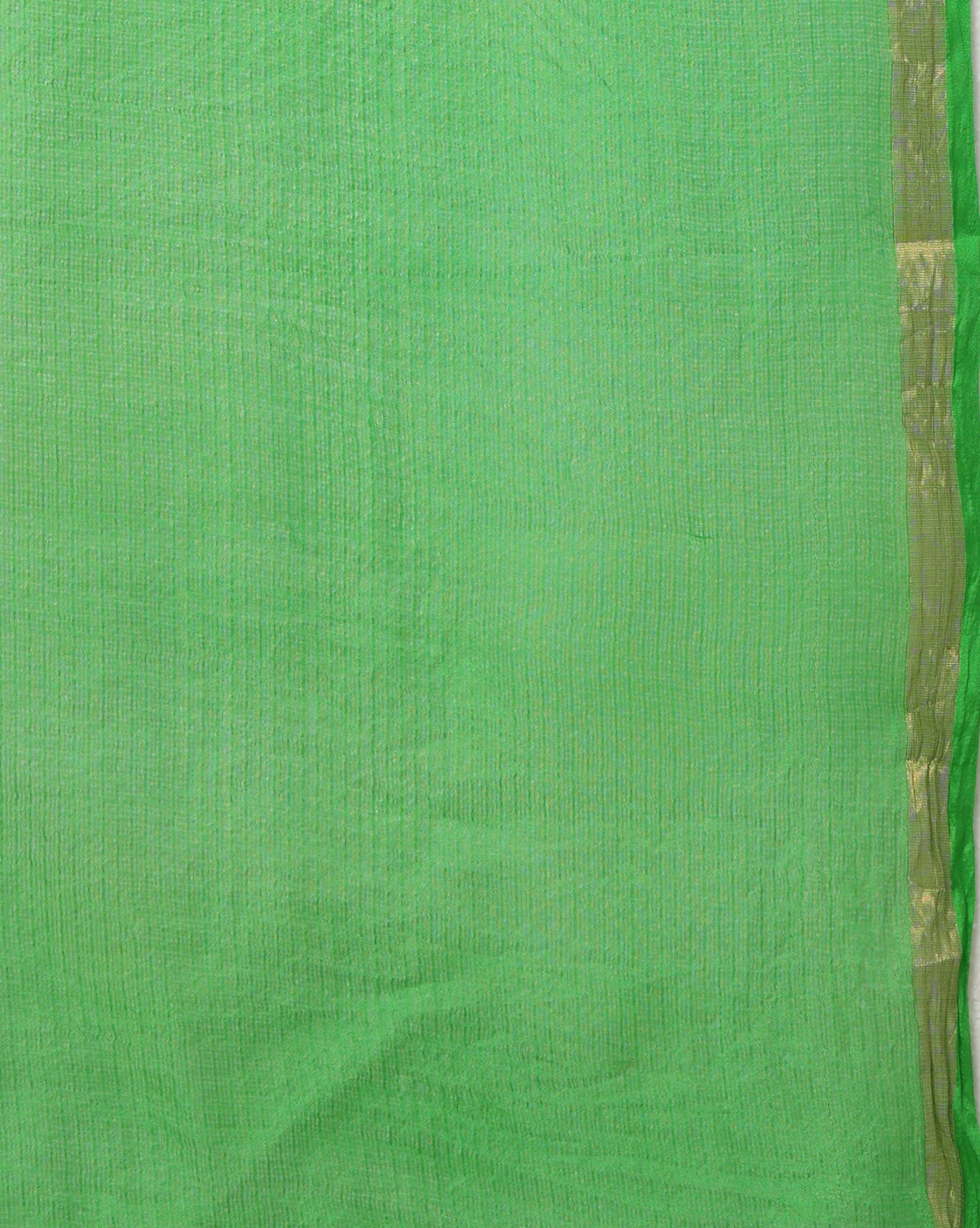 Lehariya Pure Silk Kota Doria Leaf Green Saree Handcrafted