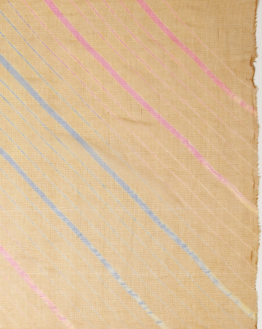 Golden Cotton Kota Doria Mustard Saree Handcrafted