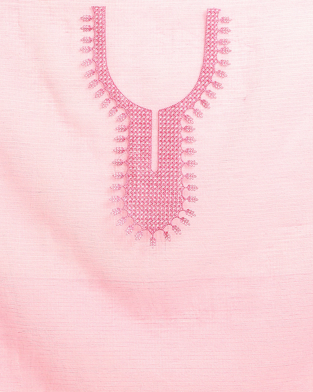 Chikankari Alluring Kota Doria Peach Suit (Top+Bottom+Dupatta)