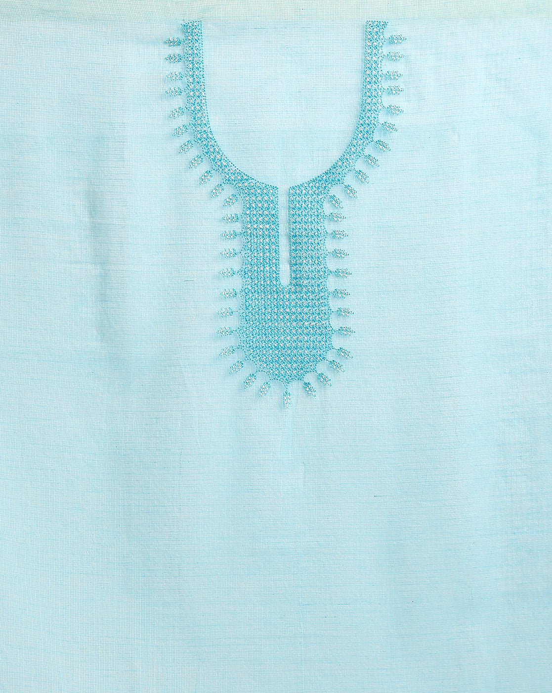 Chikenkari Kota Doria Serene Blue Suit