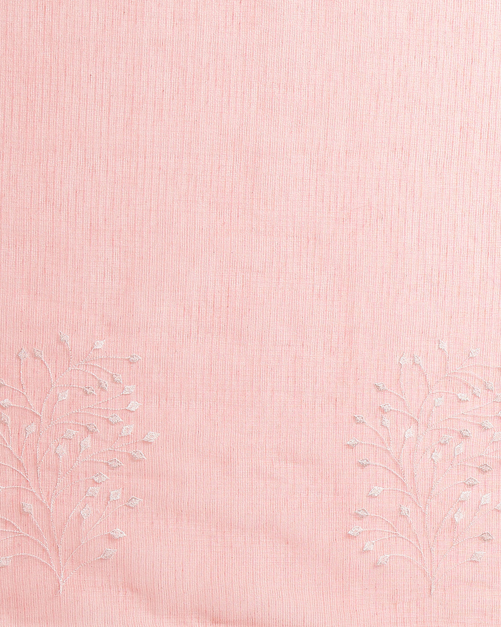 Playful Kota Doria Cotton Bel Embroidery Pink Saree Handdyed