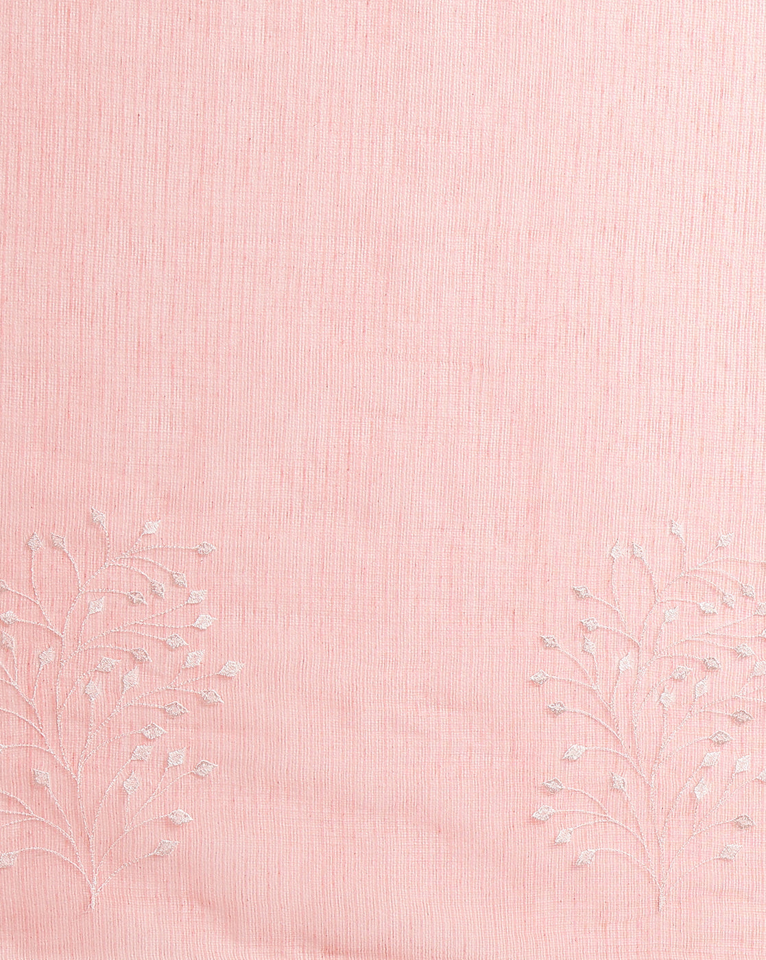 Playful Kota Doria Cotton Bel Embroidery Pink Saree Handdyed