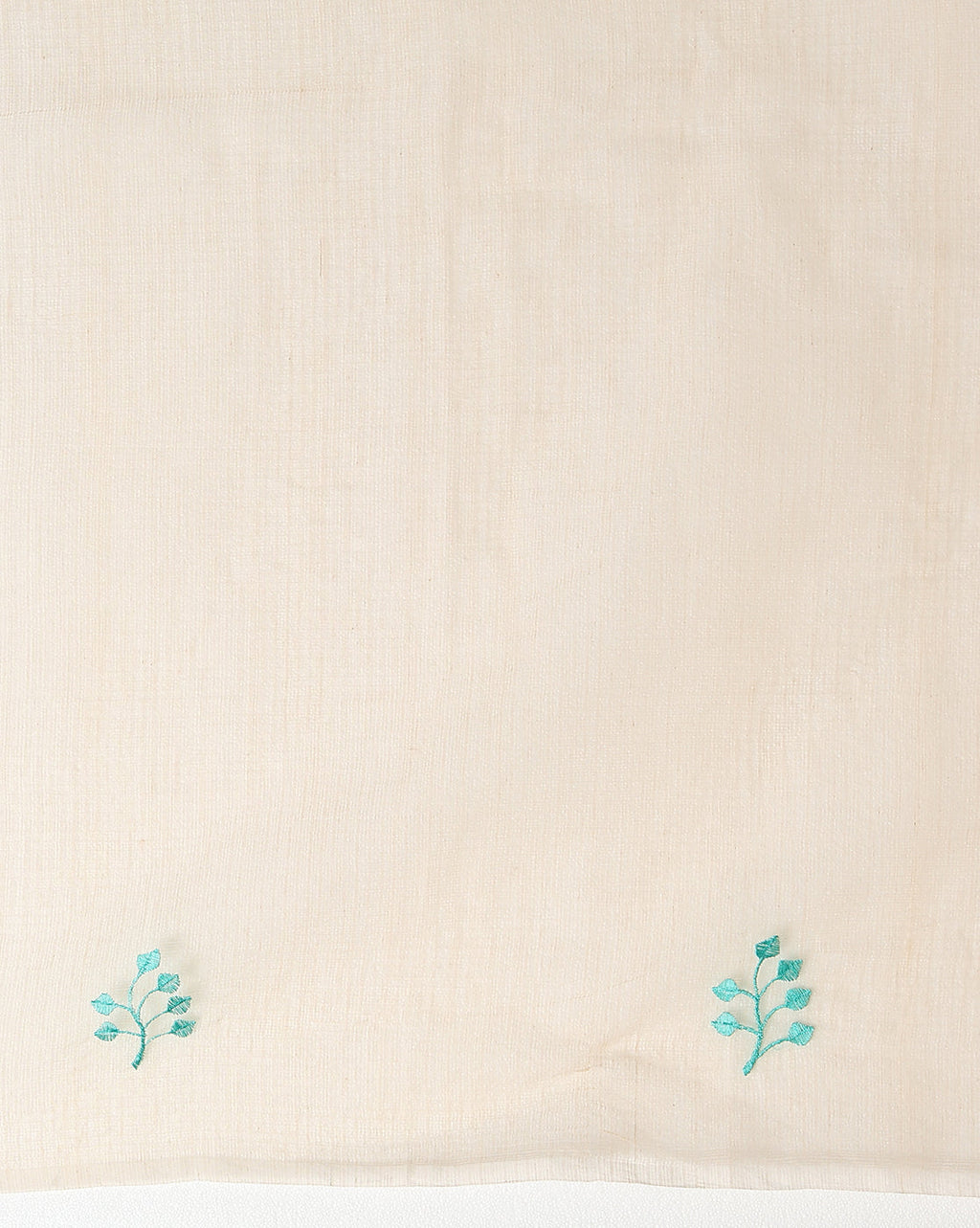 Kota Doria Cotton Bel Embroidery Saree Sea Green Handdyed