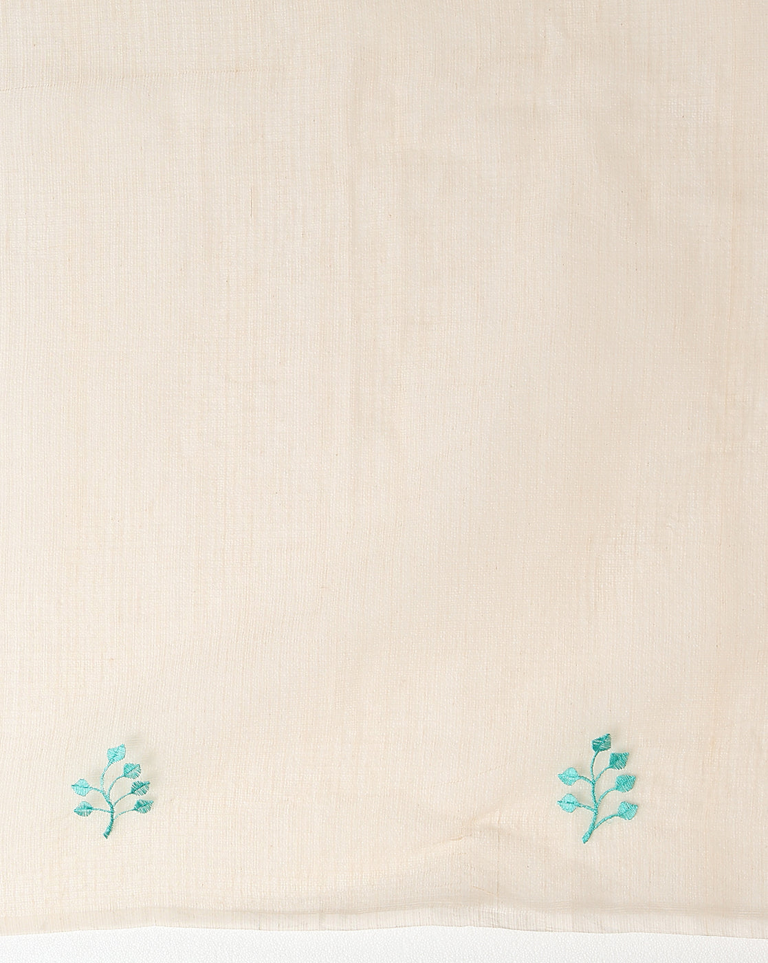 Kota Doria Cotton Bel Embroidery Saree Sea Green Handdyed