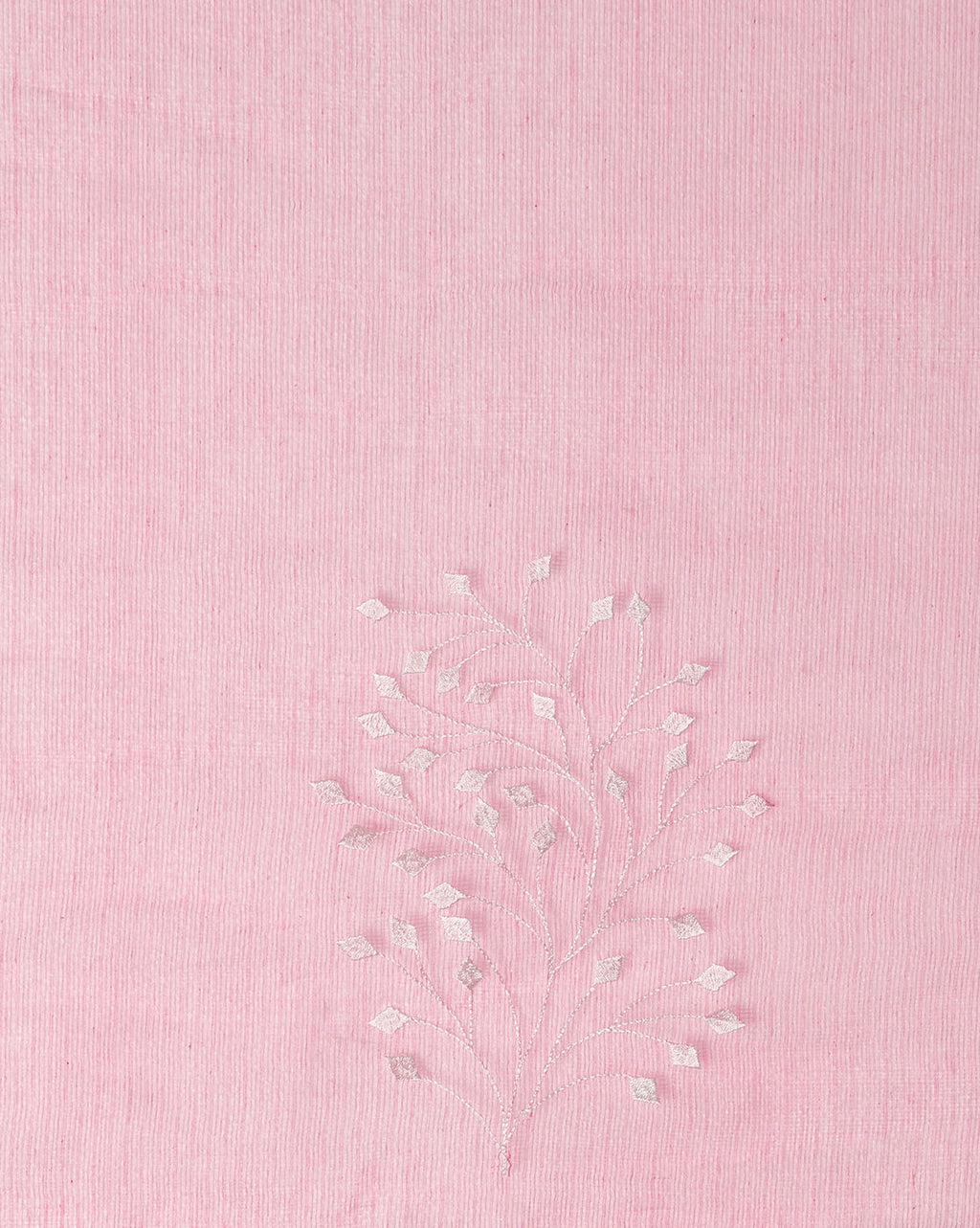 Trendy Kota Doria Cotton Bel Embroidery Pink Saree Handdyed