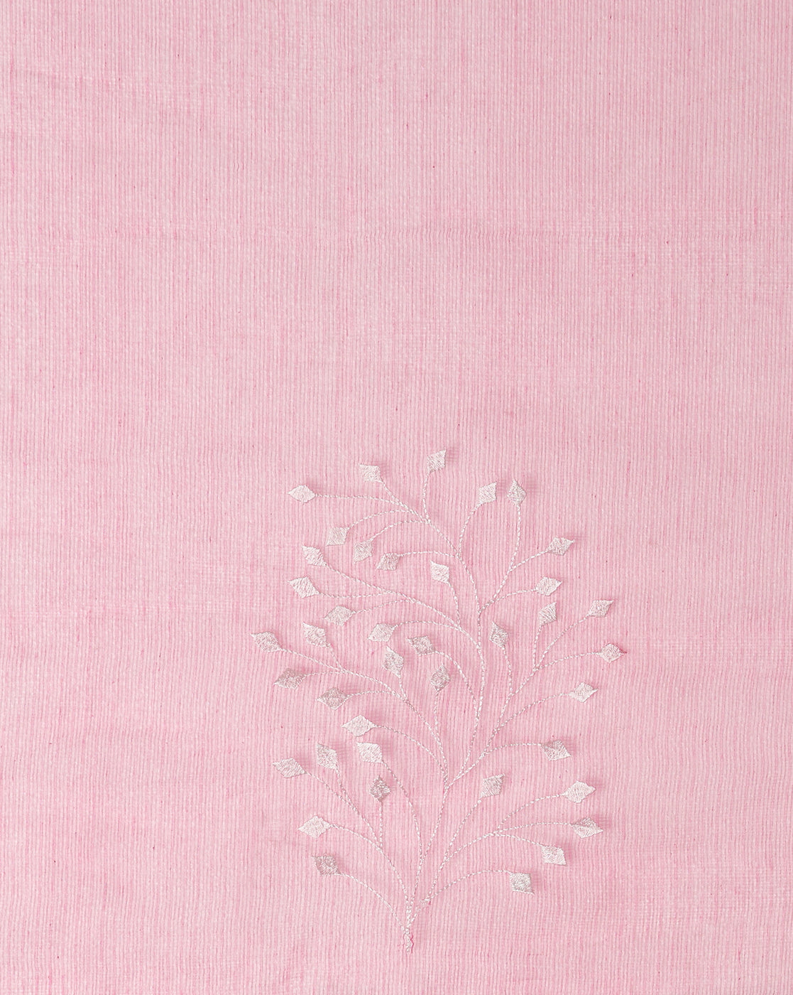 Trendy Kota Doria Cotton Bel Embroidery Pink Saree Handdyed