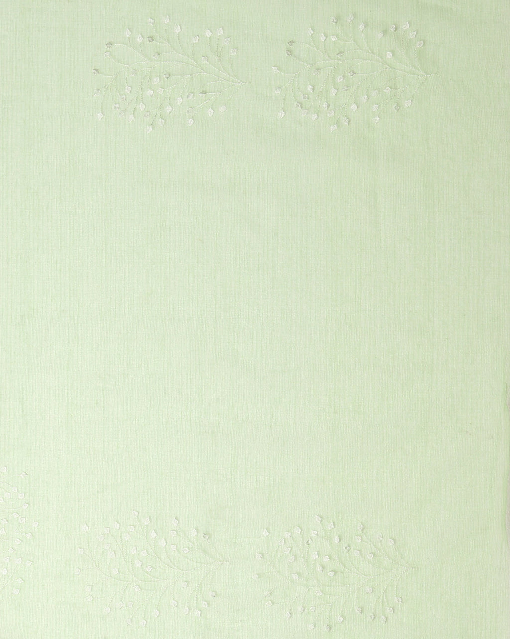 Kota Doria Cotton Bel Embroidery Green Saree Handdyed