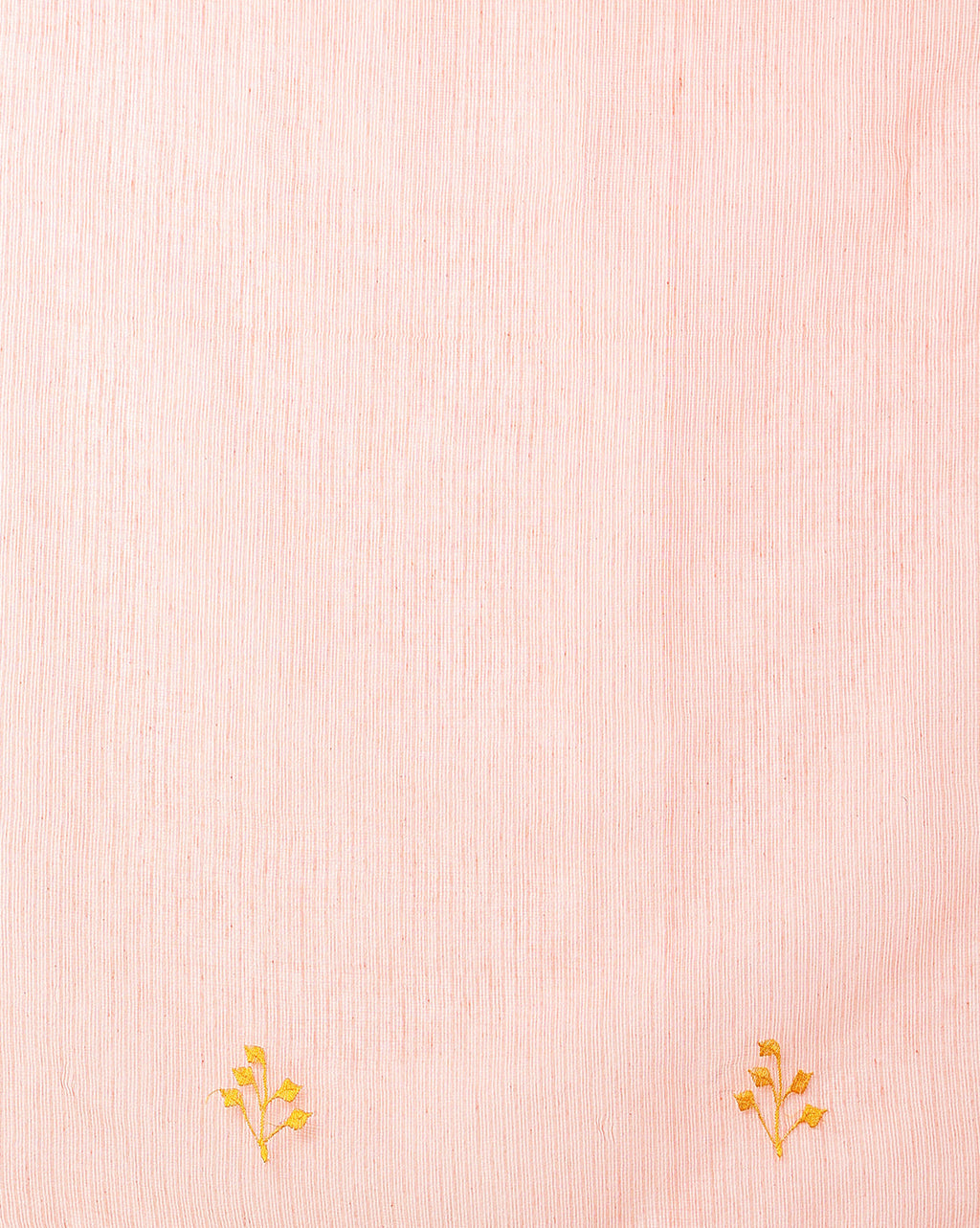 Bright Kota Doria Cotton Bel Embroidery Yellow Saree Handdyed
