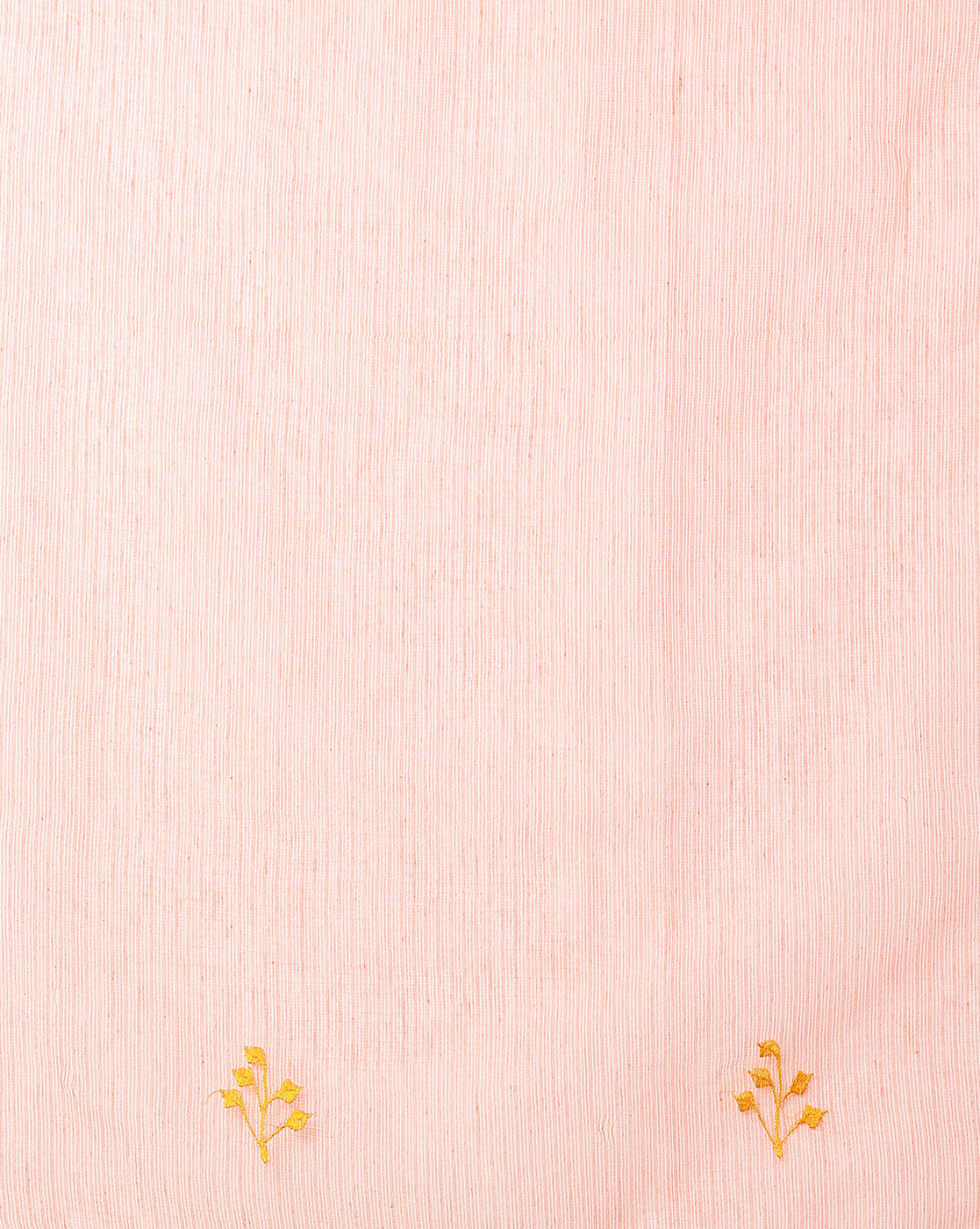 Bright Kota Doria Cotton Bel Embroidery Yellow Saree Handdyed