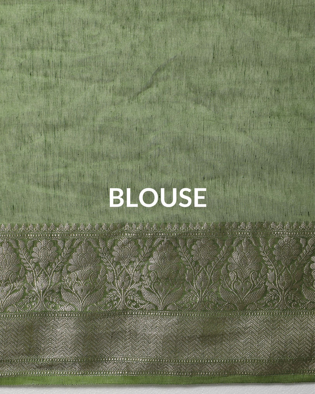 Sparkling Banarasi Silk Linen Green Handloom Saree