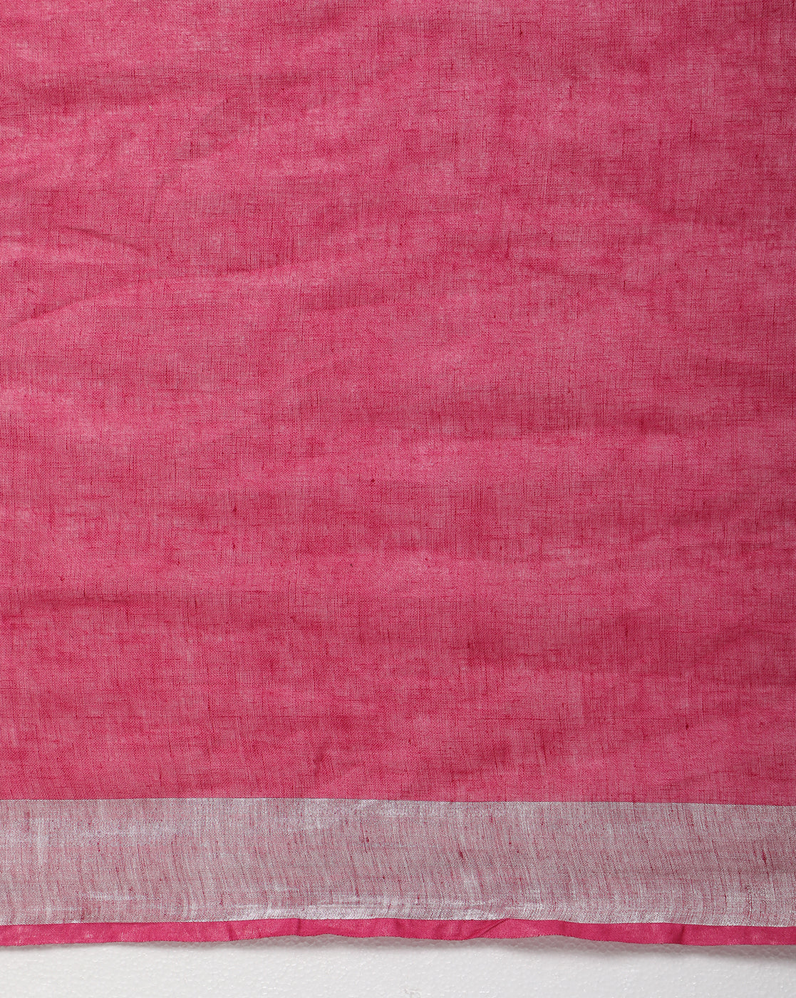 Masterful Handwoven Pure Linen Pink Saree