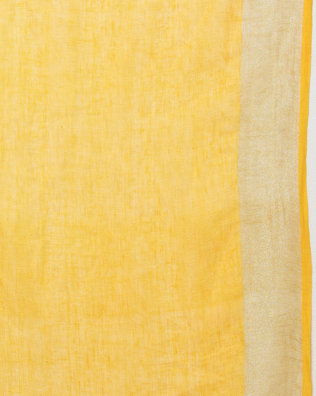 Melodic Handwoven Pure Linen Yellow Saree