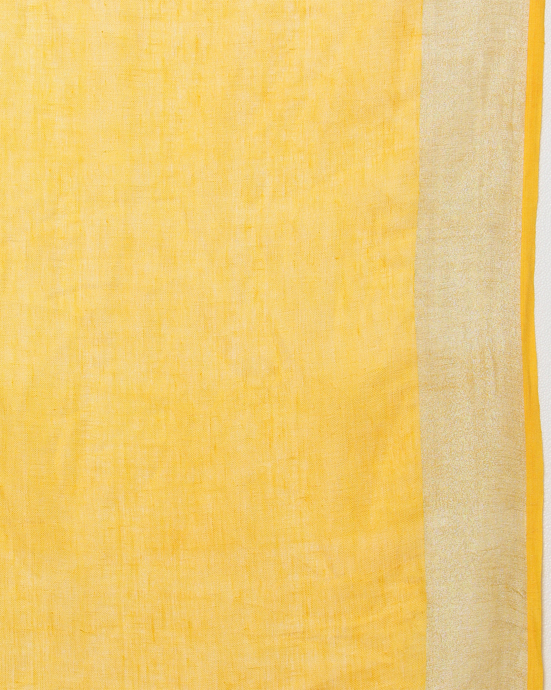 Melodic Handwoven Pure Linen Yellow Saree