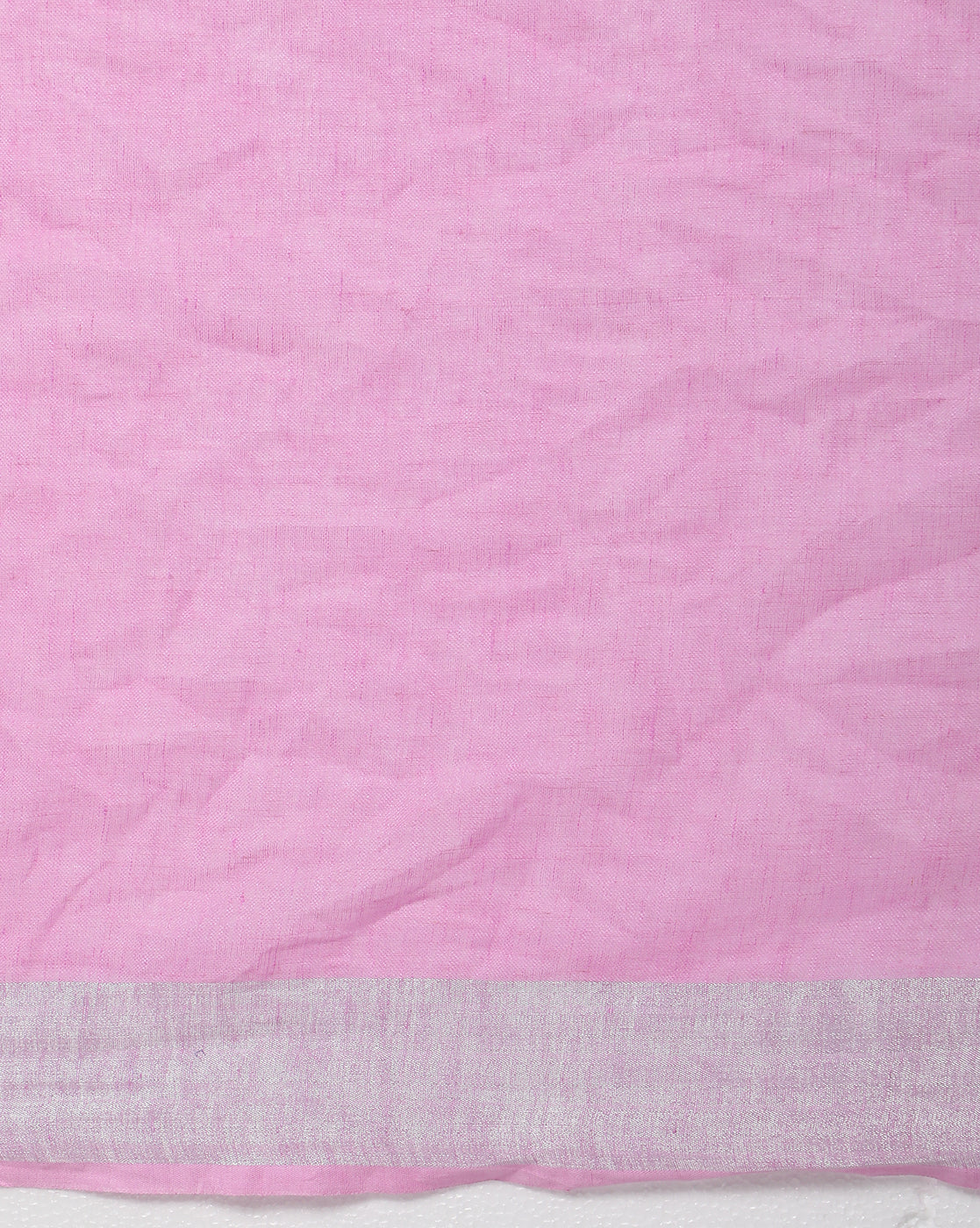 Rosy Handwoven Pure Linen Pink Saree