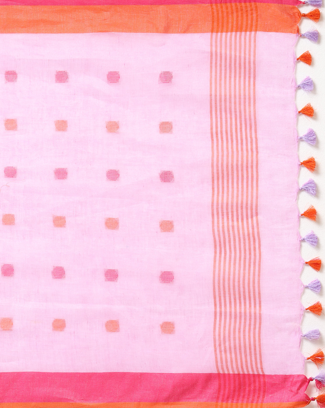 Pure Linen Idyllic Pink Dupatta & Katan Silk Purple Top Set