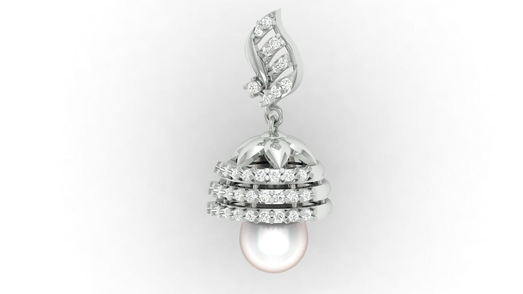 92.5 silver zircon bell shaped earring