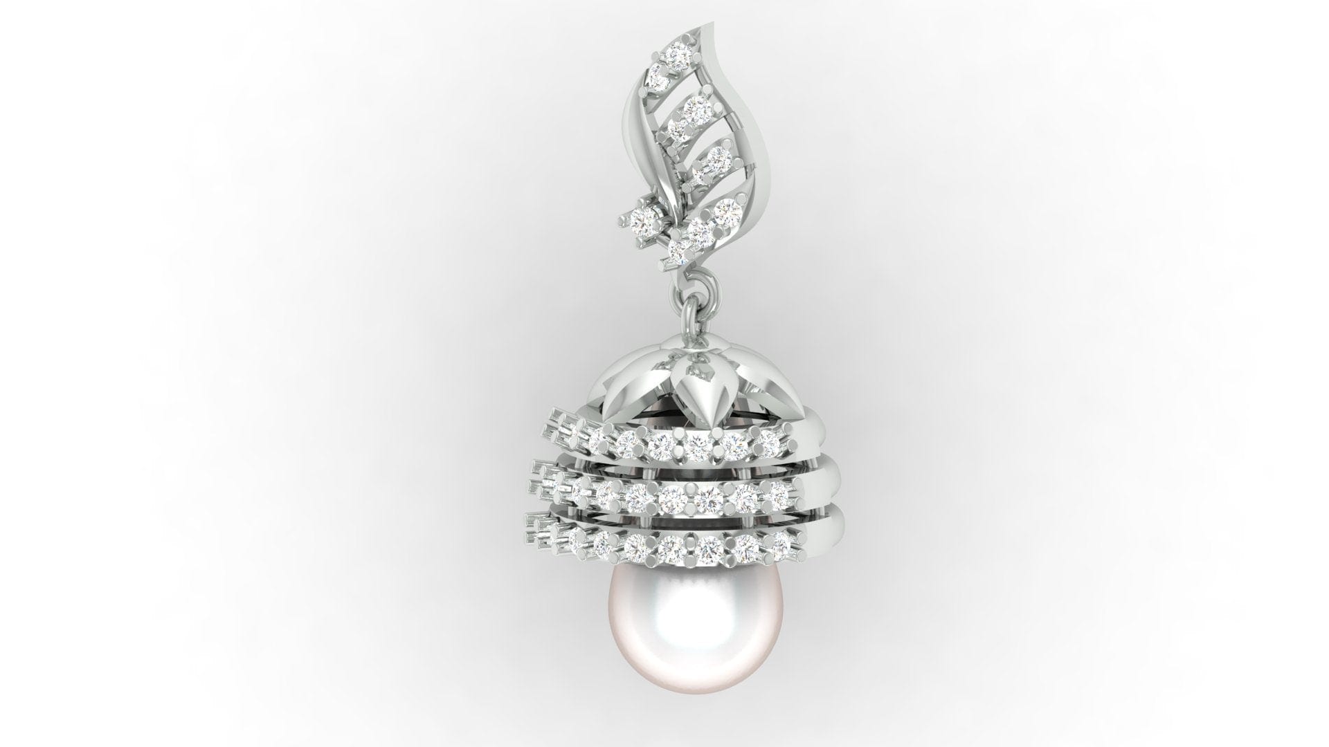 92.5 silver zircon bell shaped earring