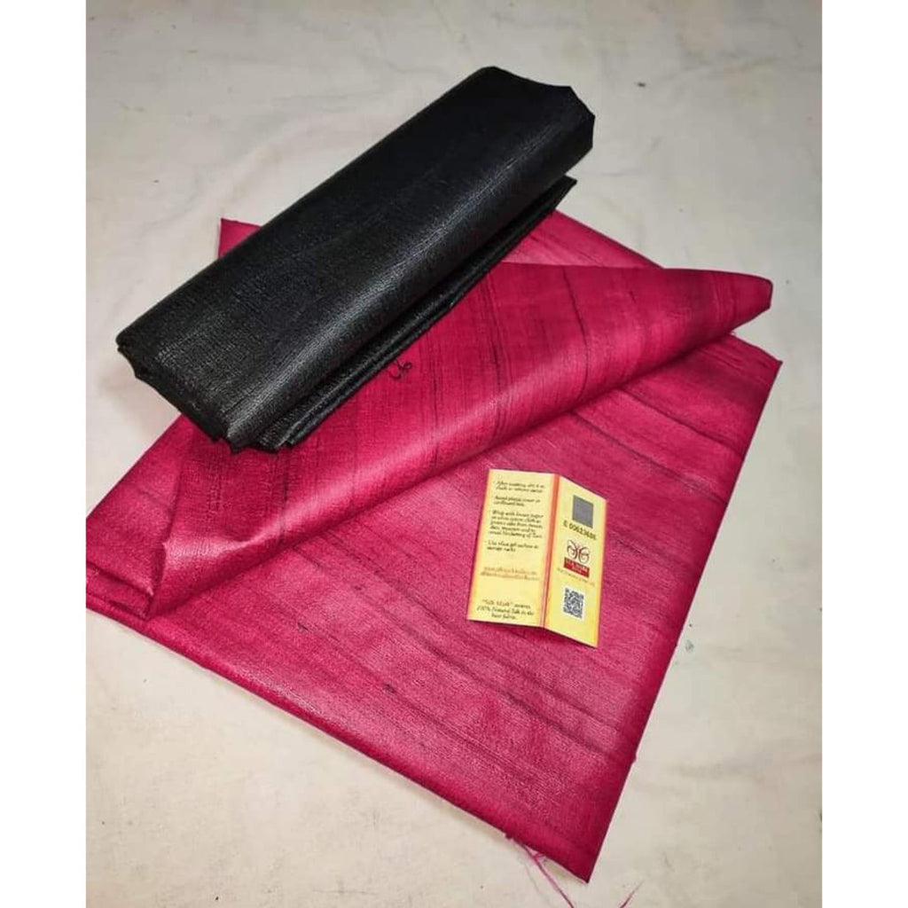 Silkmark Ghicha Tussar Eclipsing Pink Saree