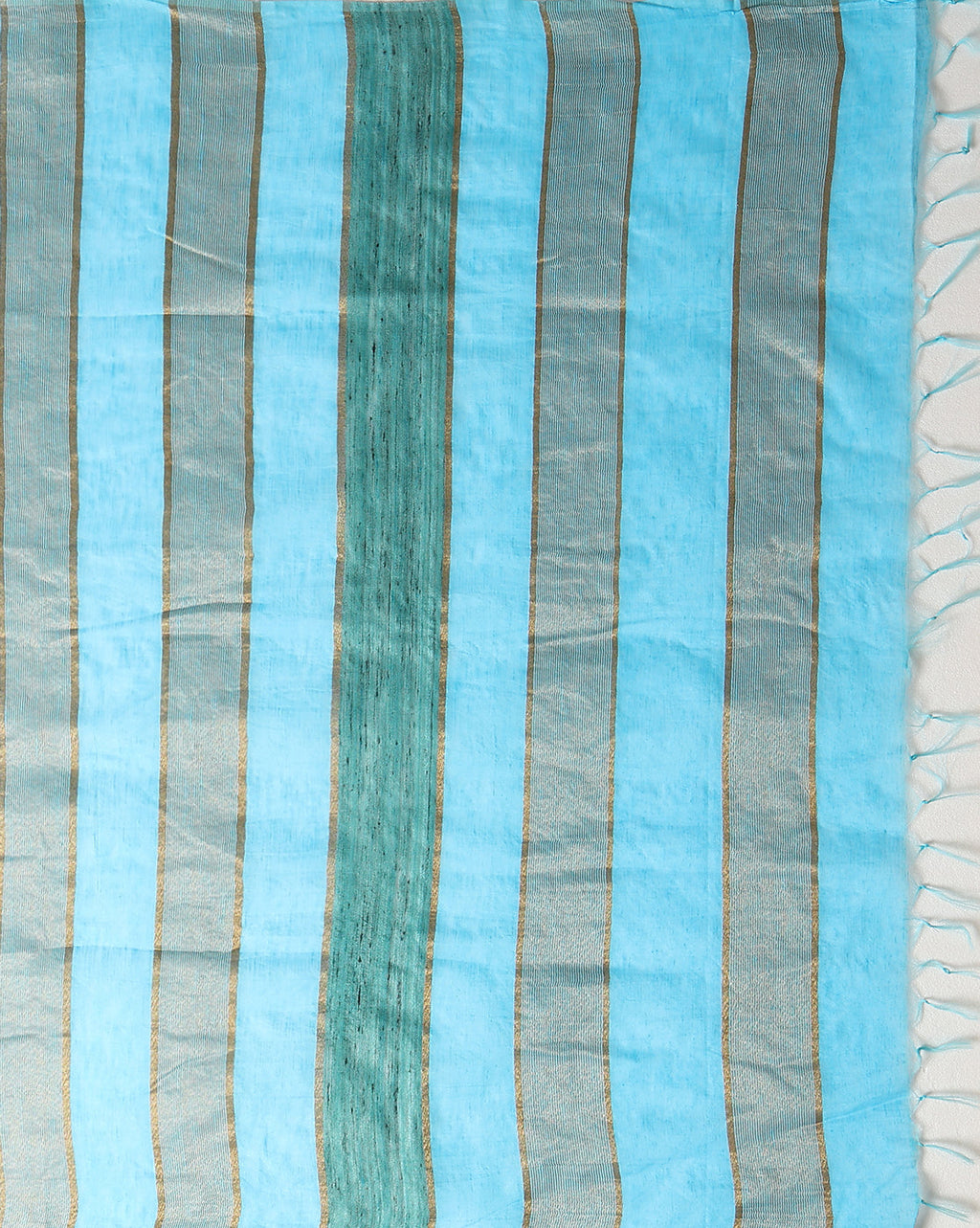 Modern Eri Tussar Silk Embroidered Blue Saree