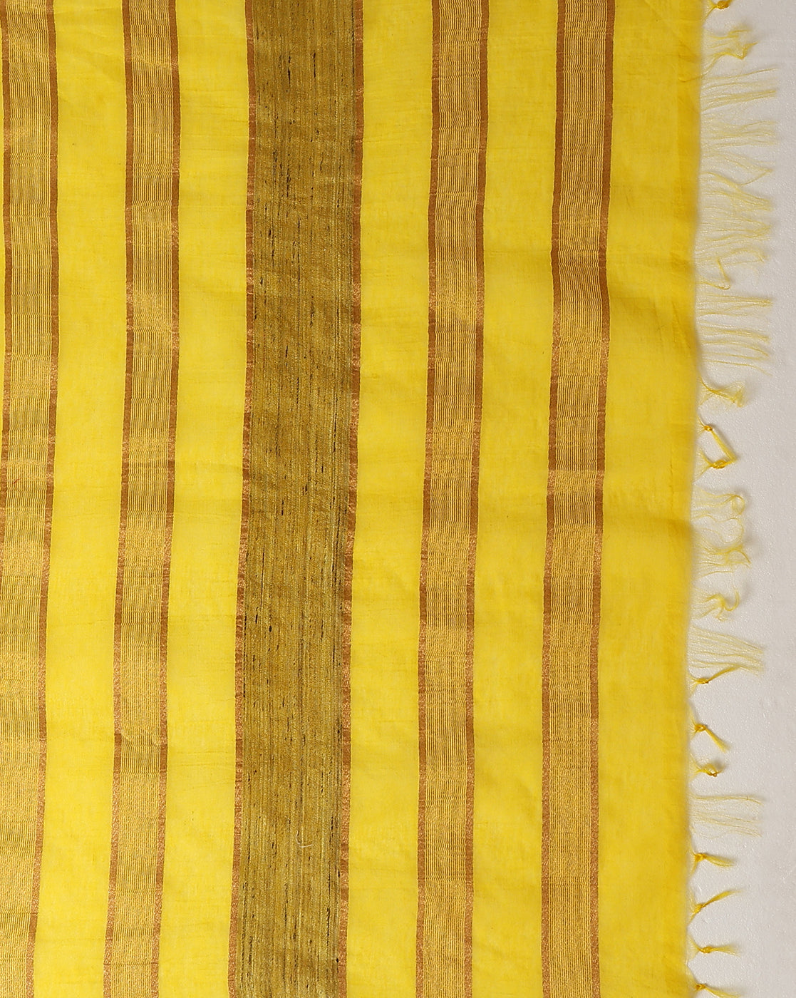 Poetic Eri Tussar Silk Embroidered Yellow Saree