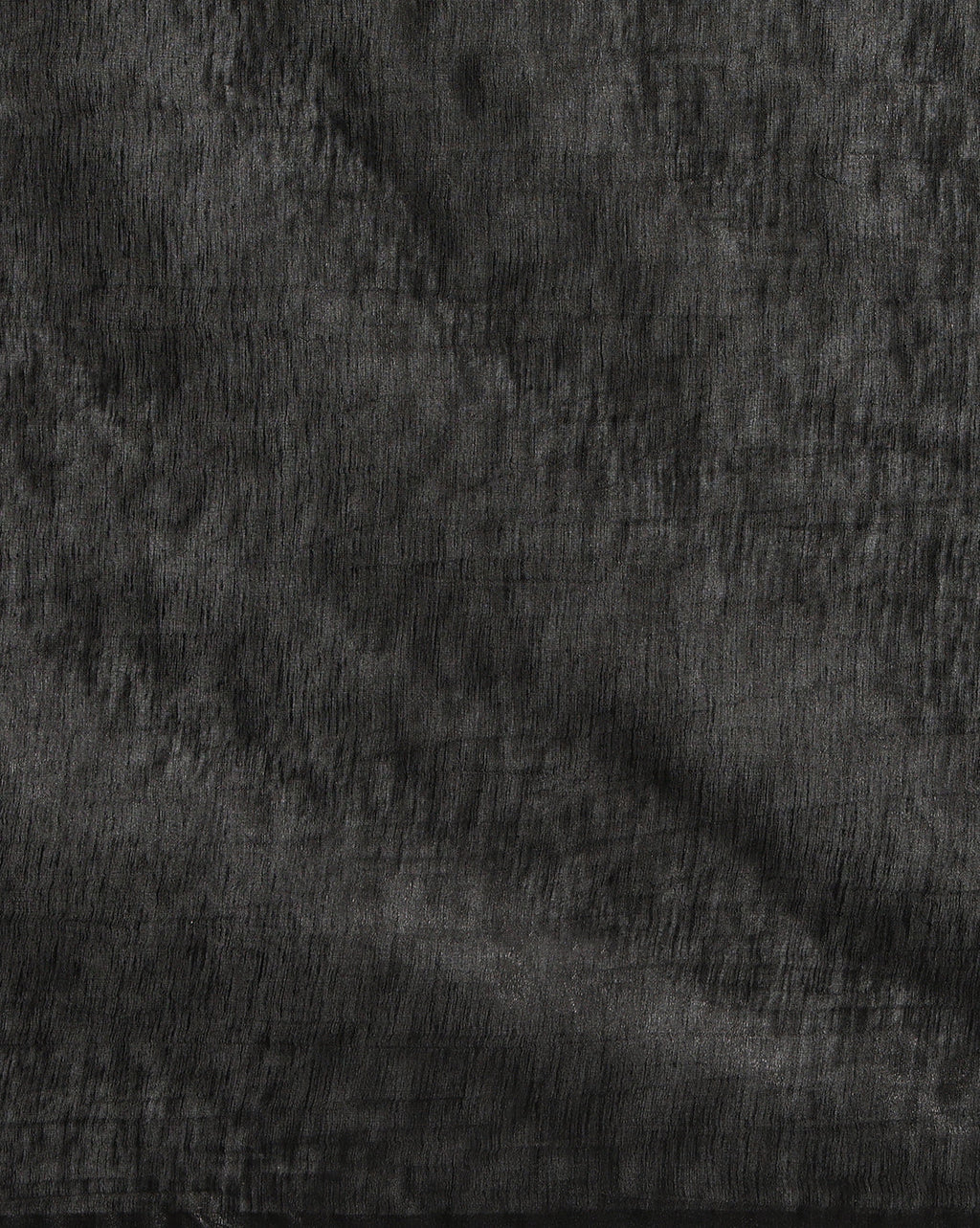 Glossy Eri Tussar Silk Embroidered Black Saree