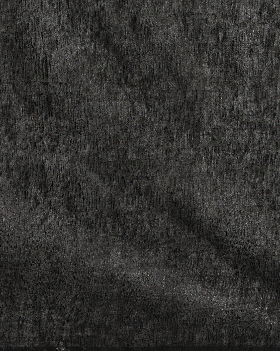Glossy Eri Tussar Silk Embroidered Black Saree