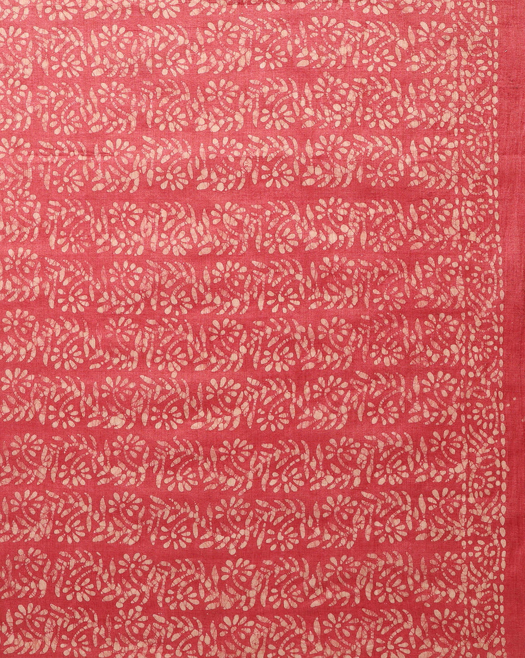 Fiery Khadi Cotton Wax Batik Hand Dyed Red Suit