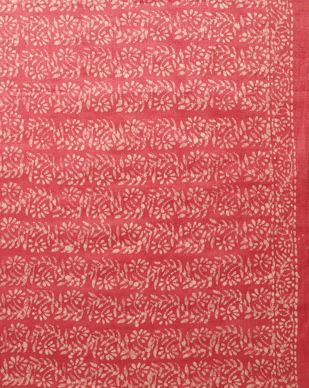 Fiery Khadi Cotton Wax Batik Hand Dyed Red Suit