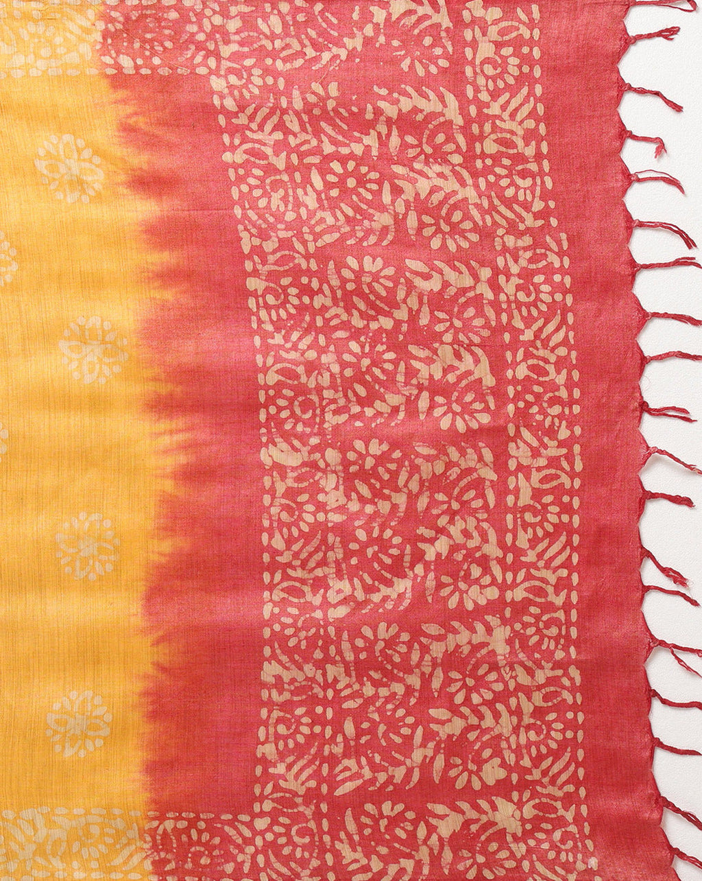Fiery Khadi Cotton Wax Batik Hand Dyed Red Suit