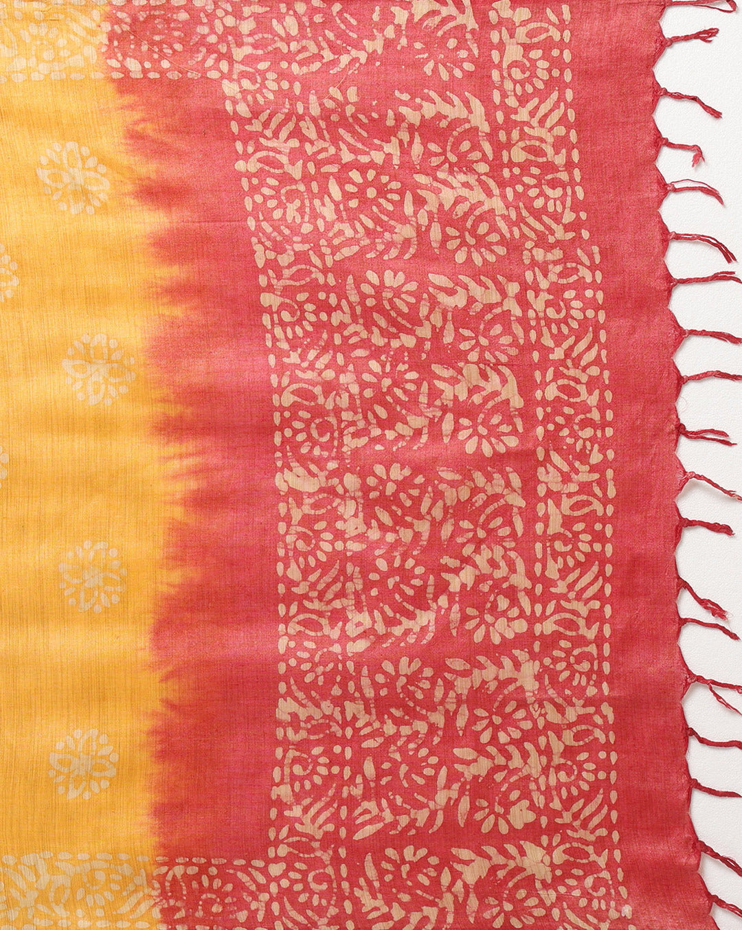 Fiery Khadi Cotton Wax Batik Hand Dyed Red Suit
