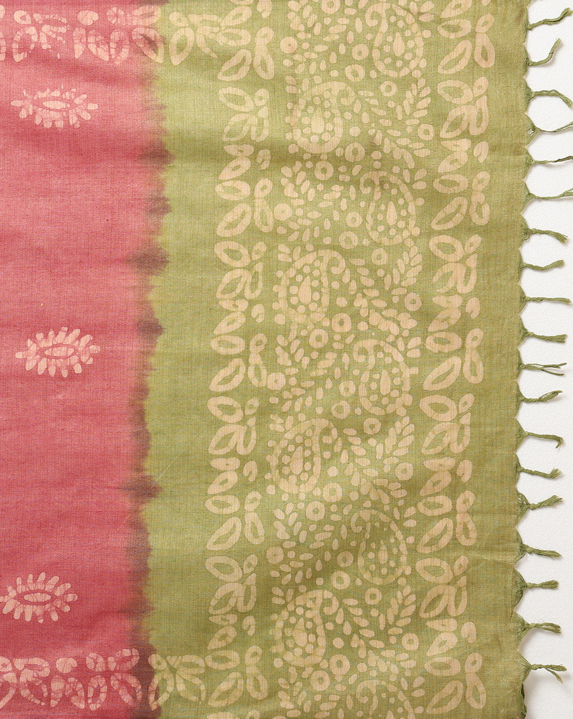 Khadi Cotton Wax Batik Hand Dyed Green Suit