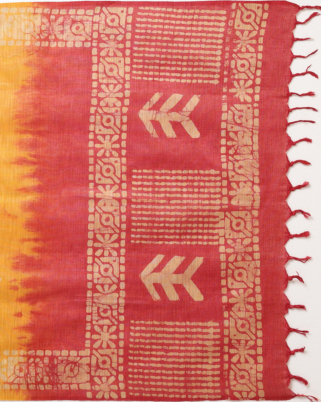 Dazzling Khadi Cotton Wax Batik Hand Dyed Red Suit