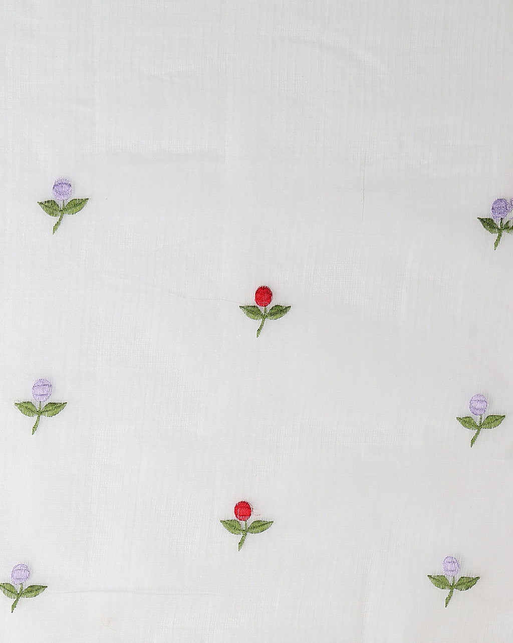 Kota Doria White Saree Allover Embroidery Handcrafted